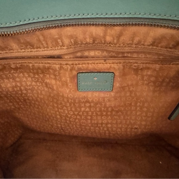 Kate Spade Blue Leather Purse Tote Bag Pocketbook ❤️ Messenger Work Bag - Picture 6 of 6